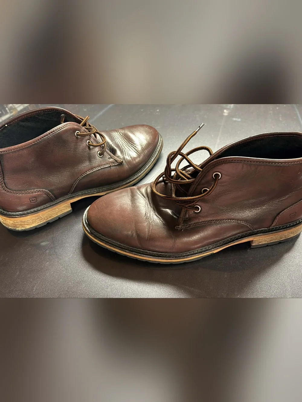 Andrew Marc Dark Brown Leather Chukka Boots‎